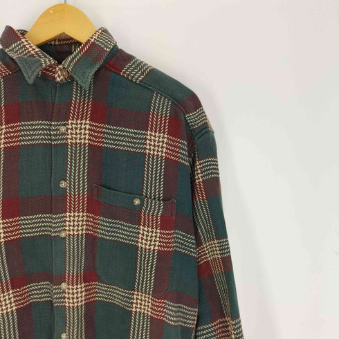 Johnny Cotton 90S USA製 チェック柄 フラップポケット フランネルシャツ メンズ import:M