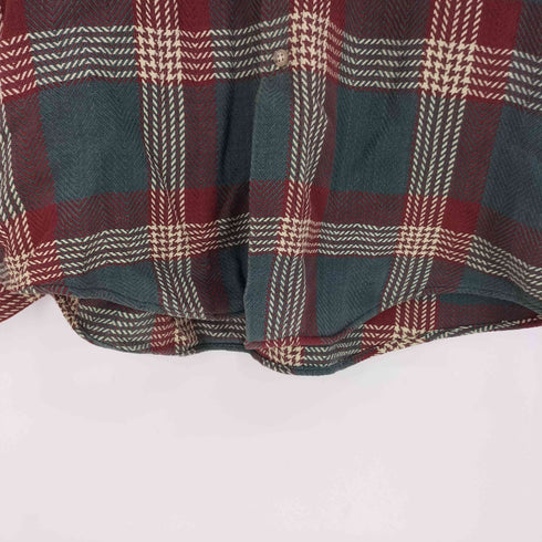 Johnny Cotton 90S USA製 チェック柄 フラップポケット フランネルシャツ メンズ import:M