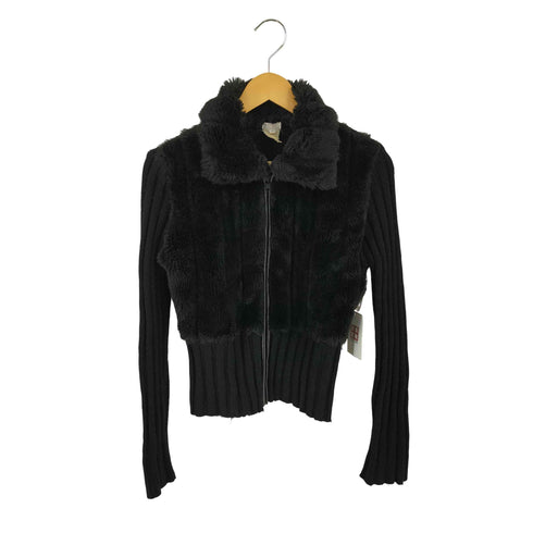 XOXO ファー切替 ジップアップニット Y2K レディース import:L