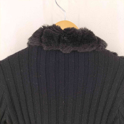 XOXO ファー切替 ジップアップニット Y2K レディース import:L