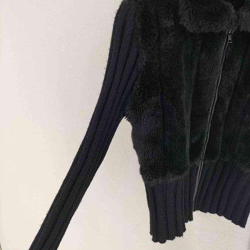 XOXO ファー切替 ジップアップニット Y2K レディース import:L