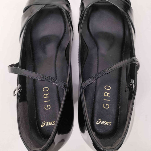 アシックス ASICS GIRO エナメル オープントゥ ストラップ パンプス メリージェーン レディース JPN:24.5