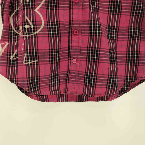 ヒステリック HYSTERIC チェック S/S ボタンダウン シャツ うさぎ アニマル ペイント デザイン プリント Y2K レディース