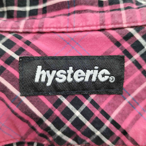 ヒステリック HYSTERIC チェック S/S ボタンダウン シャツ うさぎ アニマル ペイント デザイン プリント Y2K レディース