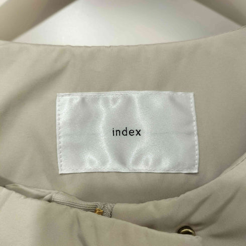インデックス INDEX KAWADA ノーカラーミドルダウンコート 河田ダウン ショートコート レディース JPN:L