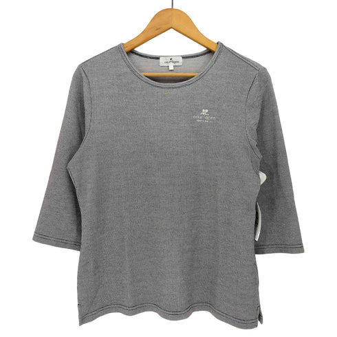クレージュ courreges ドット ロゴプリント 七分丈 カットソー レディース 42