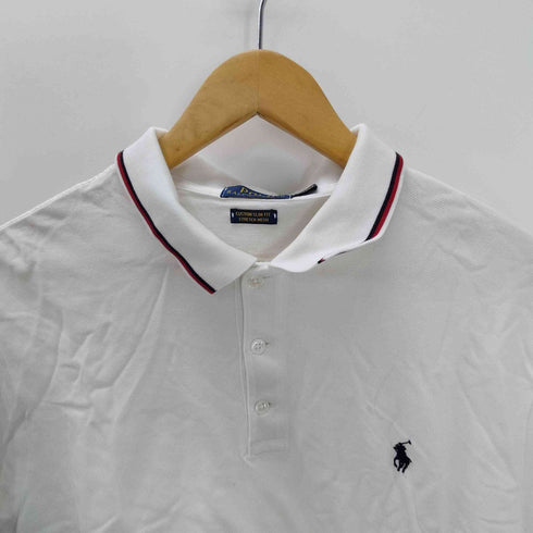 ポロラルフローレン POLO RALPH LAUREN CUSTOM SLIM FIT STRETCH MESH カスタム スリムフィット ストレッチメッシュ ポニー刺繍 鹿の子 リブ ボーダー S/S ポロ シャツ メンズ import:XL