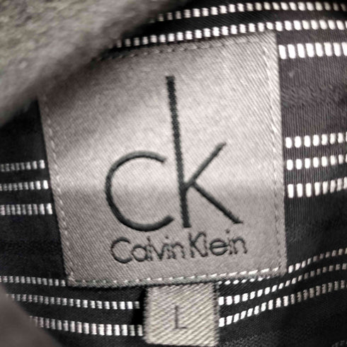 カルバンクライン CALVIN KLEIN 刺繍 ストライプ S/S シャツ メンズ import:L