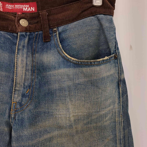 ジュンヤワタナベコムデギャルソンマン JUNYA WATANABE COMME des GARCONS MAN 10ss コーデュロイ切替 再構築デニム メンズ JPN:XS
