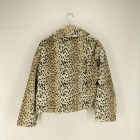フェイクファーレオパードジャケット Y2K レディース import:M