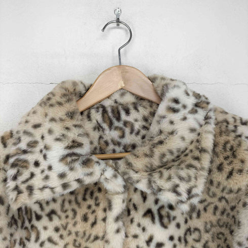 フェイクファーレオパードジャケット Y2K レディース import:M