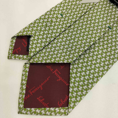 サルヴァトーレフェラガモ Salvatore Ferragamo エレファント総柄 シルク ネクタイ メンズ