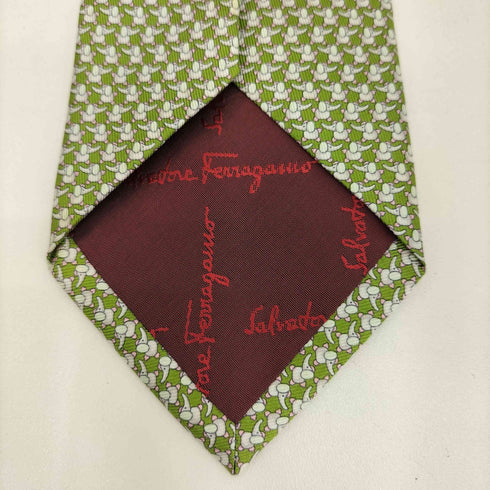 サルヴァトーレフェラガモ Salvatore Ferragamo エレファント総柄 シルク ネクタイ メンズ
