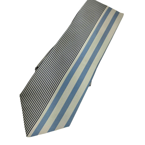 サルヴァトーレフェラガモ Salvatore Ferragamo ストライプドッキング デザイン シルクネクタイ メンズ