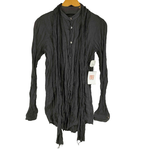 ダイエットブッチャースリムスキン DIET BUTCHER SLIM SKIN シワ加工 L/S バンドカラーシャツ ボウタイリボン メンズ JPN:S