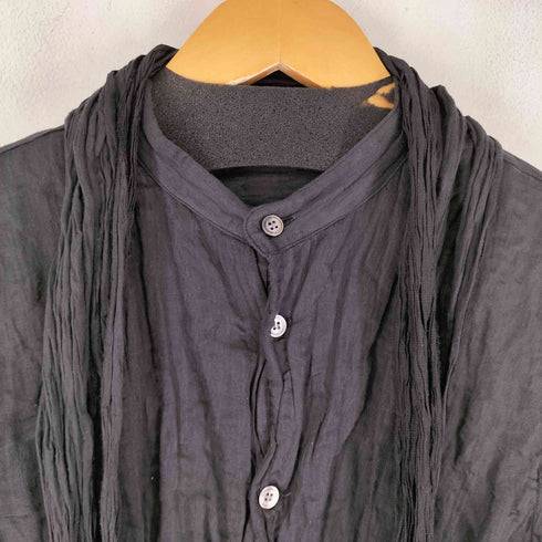 ダイエットブッチャースリムスキン DIET BUTCHER SLIM SKIN シワ加工 L/S バンドカラーシャツ ボウタイリボン メンズ JPN:S