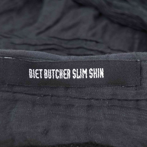 ダイエットブッチャースリムスキン DIET BUTCHER SLIM SKIN シワ加工 L/S バンドカラーシャツ ボウタイリボン メンズ JPN:S