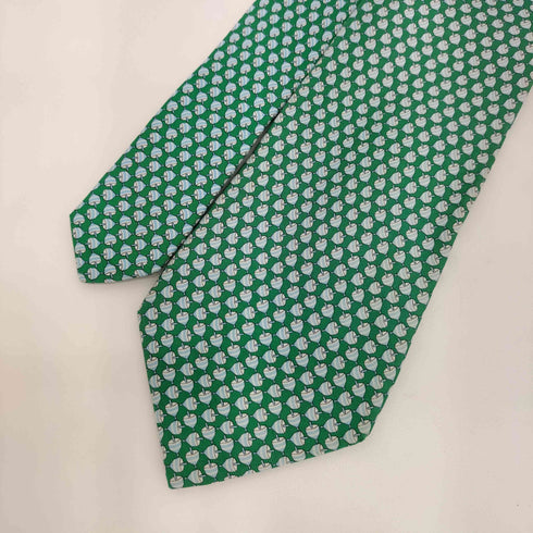 サルヴァトーレフェラガモ Salvatore Ferragamo コマデザイン 総柄 シルクネクタイ メンズ