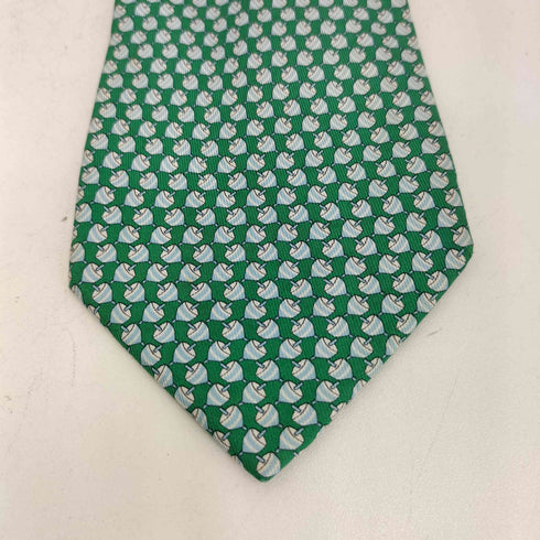 サルヴァトーレフェラガモ Salvatore Ferragamo コマデザイン 総柄 シルクネクタイ メンズ