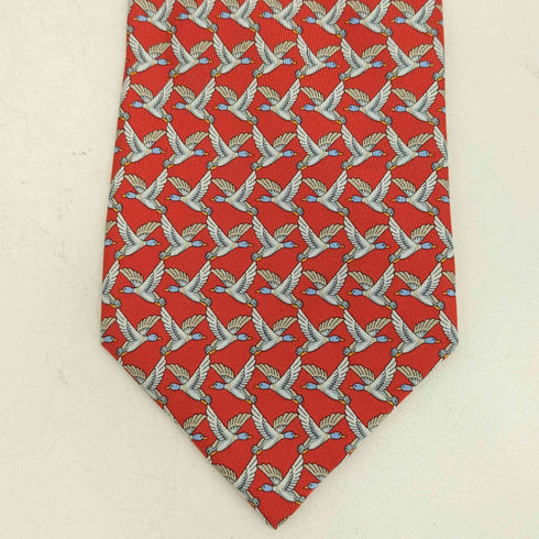 サルヴァトーレフェラガモ Salvatore Ferragamo カモ総柄 シルクネクタイ メンズ