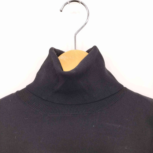 343 ハイネック クロップド レーヨンニットセーター レディース