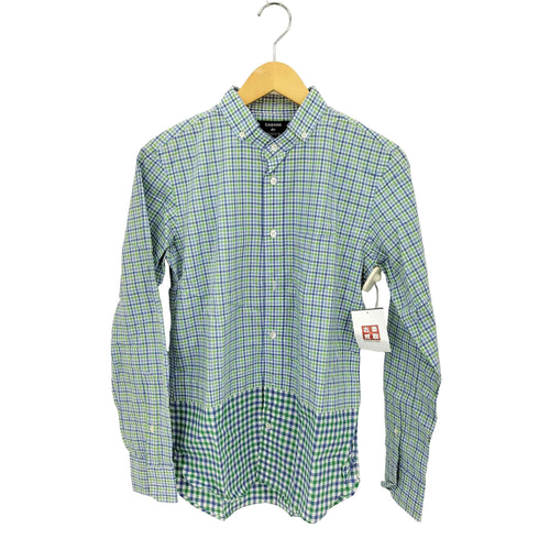 カバンドズッカ CABANE de ZUCCa チェック柄 ドッキングデザイン ボタンダウン 長袖シャツ メンズ S