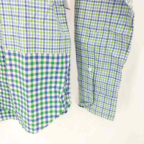 カバンドズッカ CABANE de ZUCCa チェック柄 ドッキングデザイン ボタンダウン 長袖シャツ メンズ S