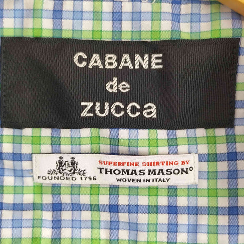 カバンドズッカ CABANE de ZUCCa チェック柄 ドッキングデザイン ボタンダウン 長袖シャツ メンズ S