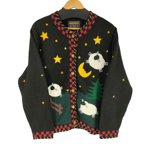 ウールリッチ WOOLRICH 総柄 デザインボタン カーディガン レディース JPN:S