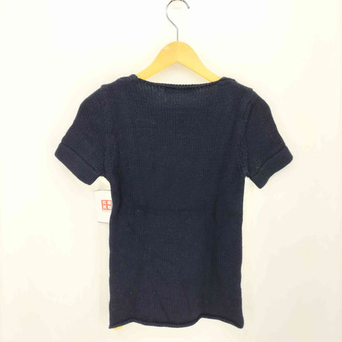 LE VERSEAUNOIR イタリア製 ウールニット クルーネック 半袖セーター elegance レディース 38