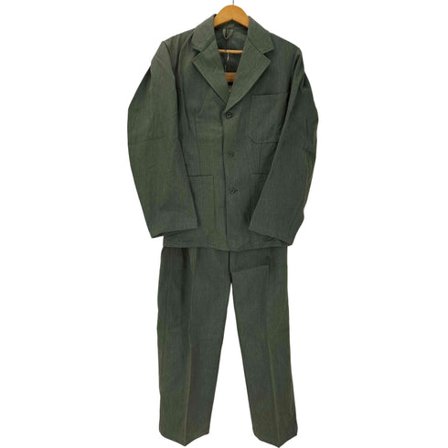 スウィーディシュアーミー SWEDISH ARMY 50-60S FRISTADS スウェーデン軍 Prisoner 囚人服 プリズナージャケット パンツ セットアップ メンズ ジャケット:44 パンツ:52