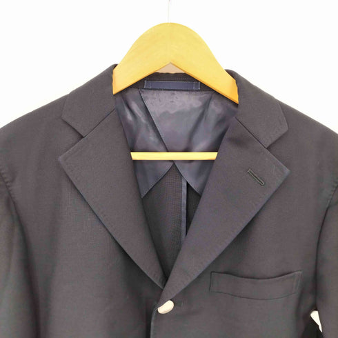 イタリア製 WOOL&MOHAIR ウール&モヘア シルバーボタン 3B シングル テーラードジャケット メンズ