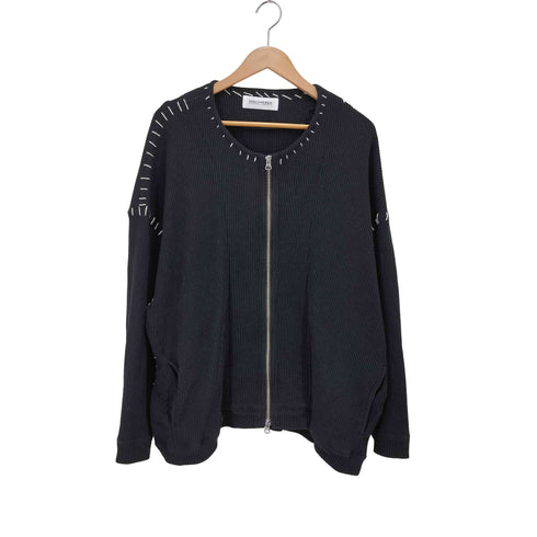 ディスカバード DISCOVERED ステッチデザイン ダブルジップ クルーネック ドライバーズニット メンズ JPN:3