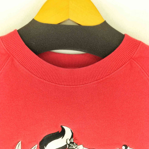 WARNER BROS 90-00S フロントキャラクター刺繍ラグランスリーブスウェット メンズ import:S