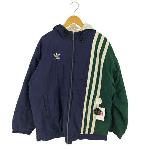 アディダス adidas 80-90s 国旗黒タグ フード付き 中綿ナイロンジャケット メンズ import:L