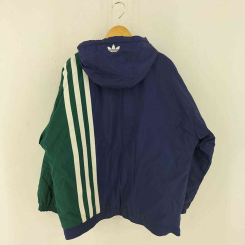 アディダス adidas 80-90s 国旗黒タグ フード付き 中綿ナイロンジャケット メンズ import:L
