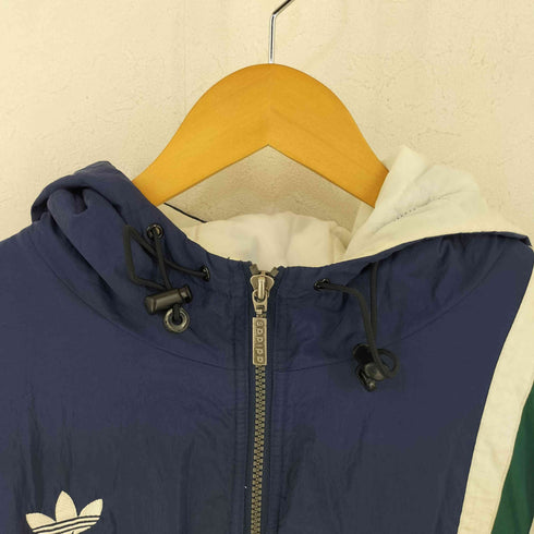 アディダス adidas 80-90s 国旗黒タグ フード付き 中綿ナイロンジャケット メンズ import:L