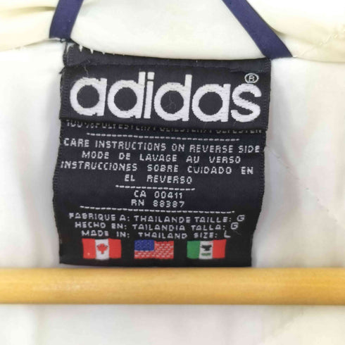 アディダス adidas 80-90s 国旗黒タグ フード付き 中綿ナイロンジャケット メンズ import:L