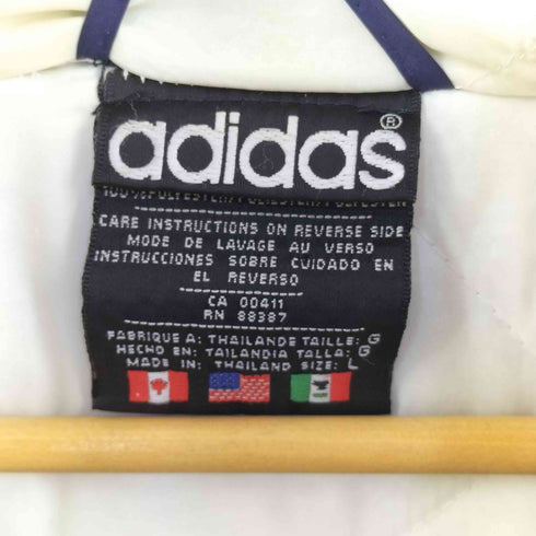 アディダス adidas 80-90s 国旗黒タグ フード付き 中綿ナイロンジャケット メンズ import:L