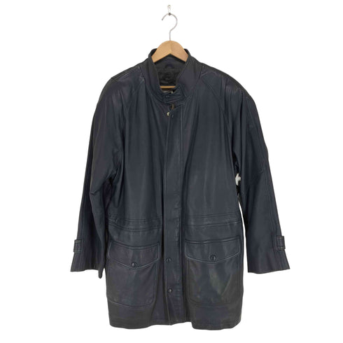 GINO MARIANI ラムレザーダブルジップハーフコート メンズ LL