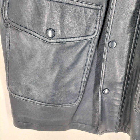 GINO MARIANI ラムレザーダブルジップハーフコート メンズ LL