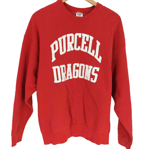 フルーツオブザルーム FRUIT OF THE LOOM 80-90S USA製 裏起毛 カレッジ フットボールチーム プリント クルーネック プルオーバー スウェット メンズ import:XL