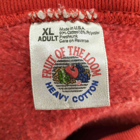 フルーツオブザルーム FRUIT OF THE LOOM 80-90S USA製 裏起毛 カレッジ フットボールチーム プリント クルーネック プルオーバー スウェット メンズ import:XL
