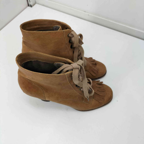 ジェフリーキャンベル Jeffrey Campbell ウッドヒール タッセル レザー ショート ブーツ レディース 6M