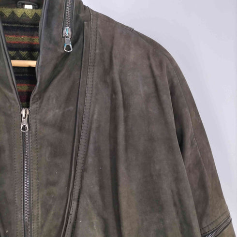 ADRIAPELLE イタリア製 裏地ブラケット ヨークデザイン レザージャケット メンズ EUR:52