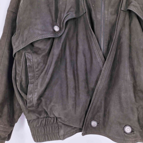 ADRIAPELLE イタリア製 裏地ブラケット ヨークデザイン レザージャケット メンズ EUR:52