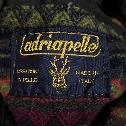 ADRIAPELLE イタリア製 裏地ブラケット ヨークデザイン レザージャケット メンズ EUR:52