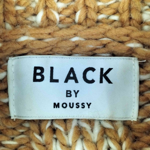 ブラックバイマウジー BLACK by moussy ブロックパターン ハイネッククロップドニット レディース FREE