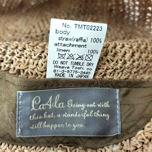 カシラ CA4LA スカーフチャーム付 ストローハット レディース