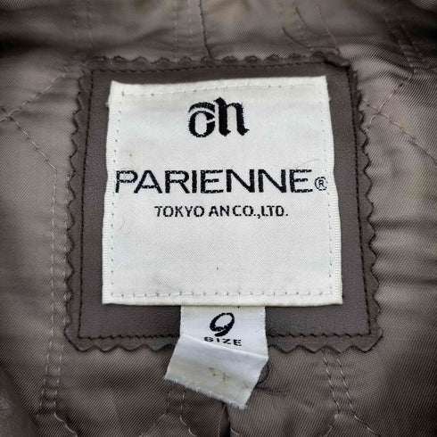 PARIENNE ギャザーデザインカウレザージップジャケット レディース 9